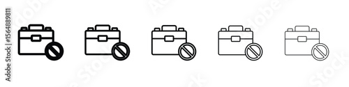 Unemployment icon web Vector collection in black strokes