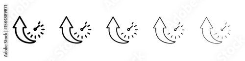 Uptime and downtime icon web Vector collection in black strokes