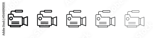 Video camera icon web Vector collection in black strokes