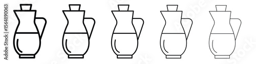 Vinegar icon web Vector collection in black strokes