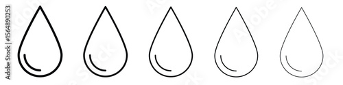Water drop icon web Vector collection in black strokes
