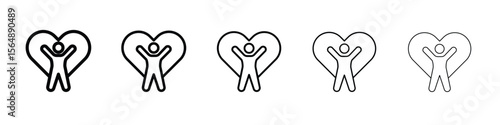 Wellness icon web Vector collection in black strokes