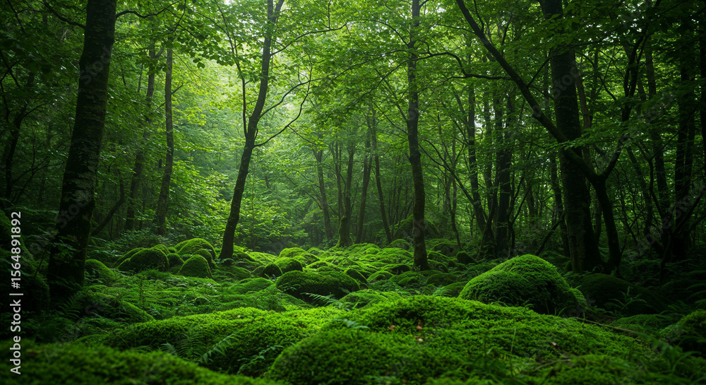 Obraz premium Enchanting Moss-Covered Forest Floor