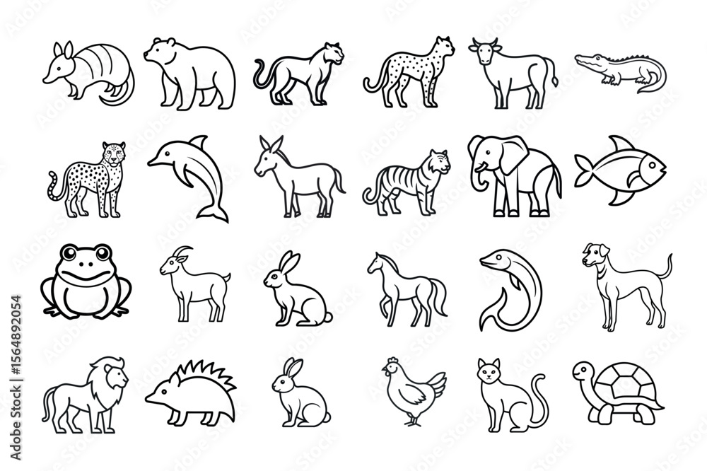 Fototapeta premium Animals icons set