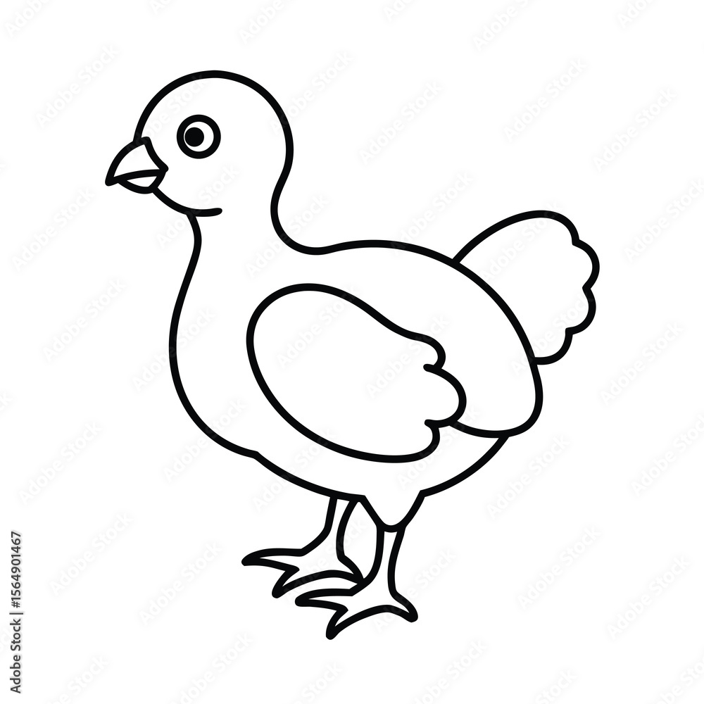 outlined baby turkey chick line art vector sketch outlined baby turkey chick line art vector sketch