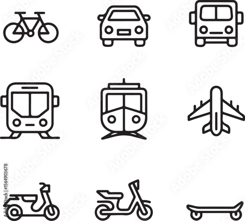 Land Air Sea Transport Vector Pack


