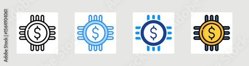 Digital Money Icon Collection Set Multiple Style