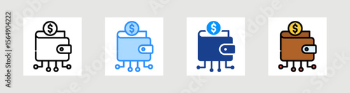 Digital Wallet Icon Collection Set Multiple Style