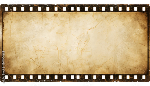 Old Movie Film Border with Faded Texture – Transparent Frame Design