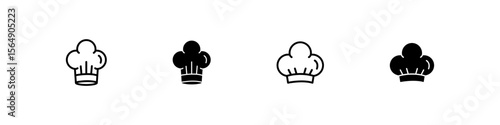 Chef's hat icon. Cook hat vector set.