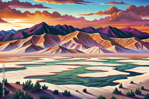 Death Valley’s intense heat shapes sweeping dunes and cracked salt flats, highlighting its stark, harsh beauty under blazing sun and dramatic arid landscapes
