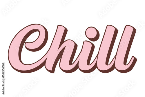 Chill Pink 3D Lettering Vector Design