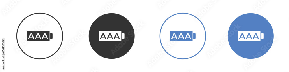 Fototapeta premium AAA battery icon Thin line design. Vector Graphic. EPS 10