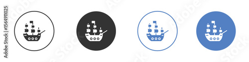 Caravel icon Thin line design. Vector Graphic. EPS 10