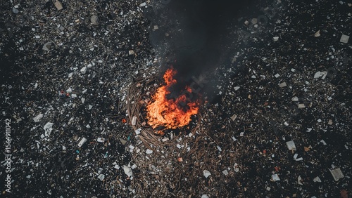 Wallpaper Mural Devastating blaze over landfill emitting toxic smoke Torontodigital.ca