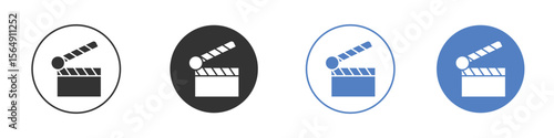 Cinema flapper icon Thin line design. Vector Graphic. EPS 10