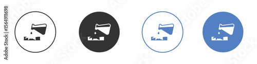 Corrosive substance icon Thin line design. Vector Graphic. EPS 10
