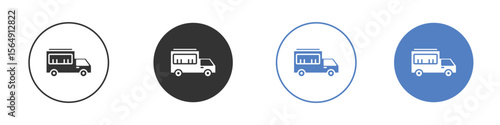 Food truck icon Thin line design. Vector Graphic. EPS 10