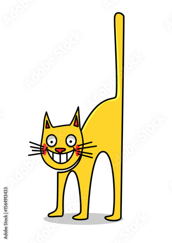 illustration of a bristling cat
