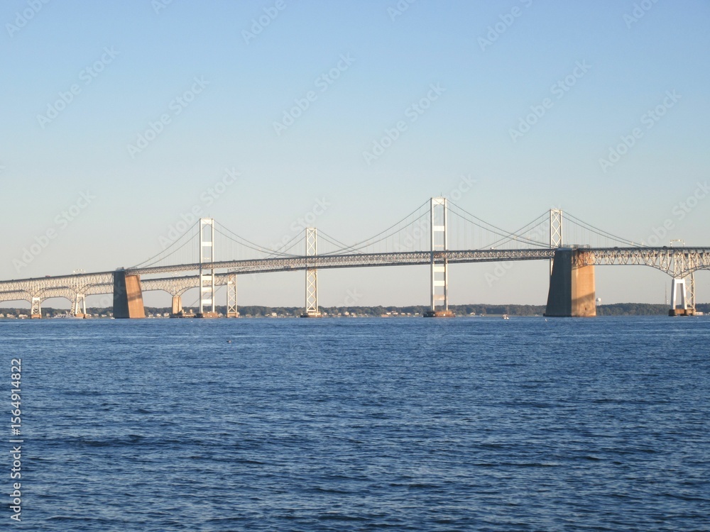 Naklejka premium view of the Chesapeake Bay Bridge in Maryland