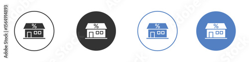 Mortgage rate icon Thin line design. Vector Graphic. EPS 10