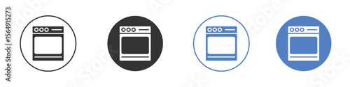 Oven icon Thin line design. Vector Graphic. EPS 10