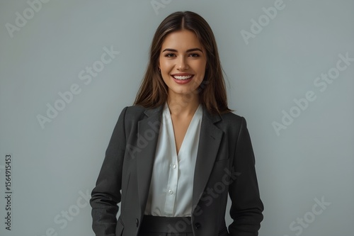 Confident young businesswoman looking at he camera with a smile.