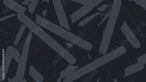 A dark abstract background with overlapping gray rounded rectangle shapes creating a chaotic pattern