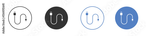 Phone cable icon Thin line design. Vector Graphic. EPS 10
