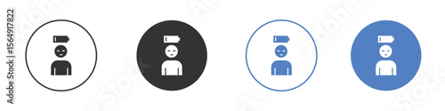 Tired person icon Thin line design. Vector Graphic. EPS 10