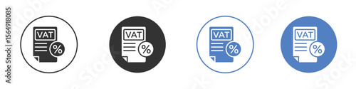 Value added tax VAT icon Thin line design. Vector Graphic. EPS 10