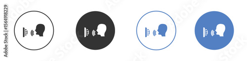 Voice control icon Thin line design. Vector Graphic. EPS 10
