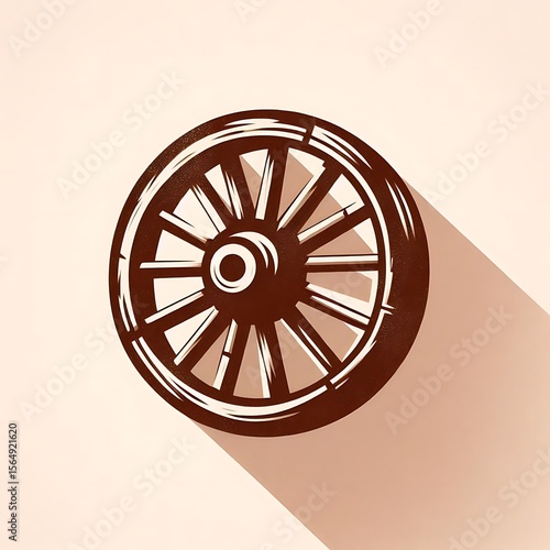 Rustic Cart Wheel Digital Icon