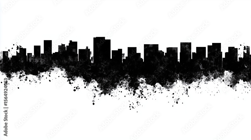 Obraz premium black urbanization. Abstract smudge line in grunge style. Vector illustration. isolated on white background, detailed logo, high resolution, professional photograph, The generated AI