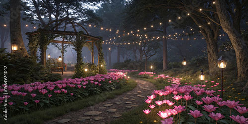 Romantic Night Garden Scene