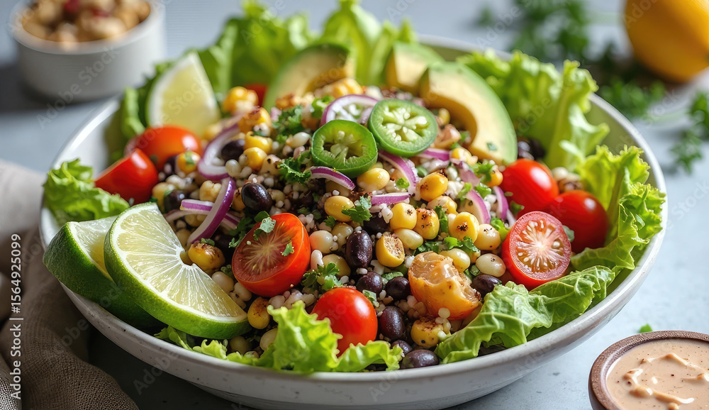 Vibrant and Healthy Mexican-Inspired Grain Salad Bowl Vibrant and Healthy Mexican-Inspired Grain Salad Bowl