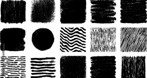 Seamless black brush pattern collection for creative designs and artistic projects