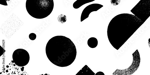 Abstract shape studies in black and white minimalist design