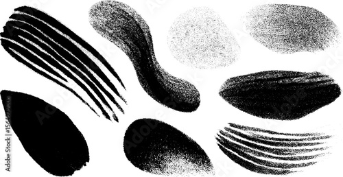 Grayscale abstract ink wash shapes for creative design projects