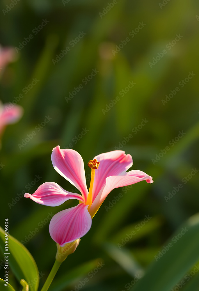 Künstlerische Makroaufnahme einer rosa Blüte mit Tropfen Künstlerische Makroaufnahme einer rosa Blüte mit Tropfen