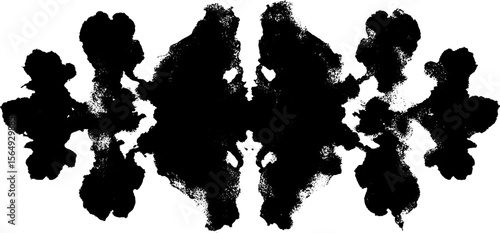 Abstract rorschach inkblot pattern in symmetrical layout for psychological concepts