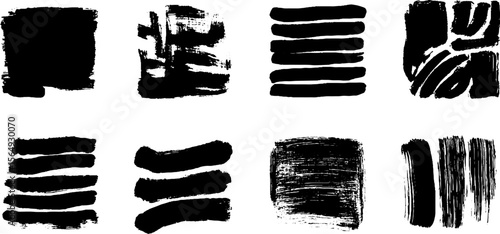Abstract ink brush strokes and gestural marks for artistic design inspiration