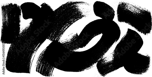High contrast ink brush strokes with abstract gestural art design
