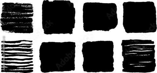 Set of abstract black stamp backgrounds for art and design projects