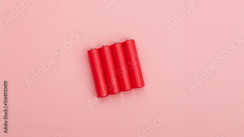 Wallpaper Mural Vibrant red lithium ion batteries for electrical devices Torontodigital.ca