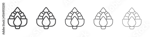 artichoke icon Line graphics illustration symbol