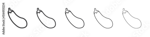 aubergine icon Line graphics illustration symbol