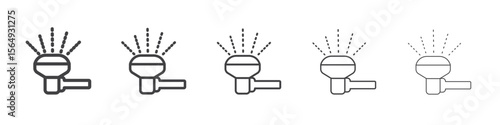 Automatic irrigation sprinklers icon Line graphics illustration symbol