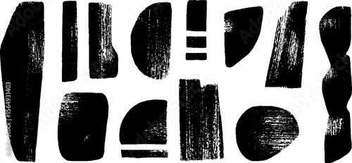 Abstract ink shapes collection for modern graphic design and artistic inspiration