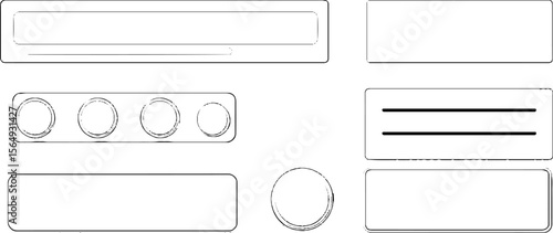 Technical interface wireframe elements for ui design and prototyping
